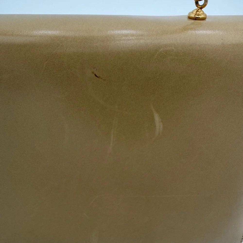 Nicholas Reich 1970's Vintage Baby Camel Leather Shoulder Bag Tan‎ Gold Chain